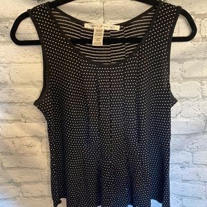 Max Studio, Polka Dot Sleeveless Pleated Top